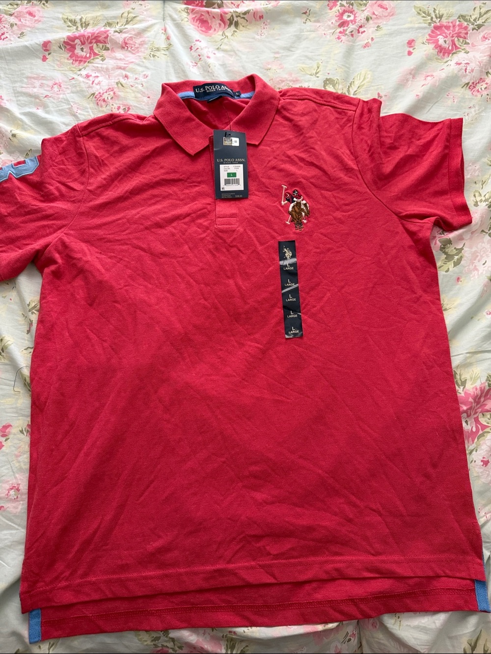 U.S. Polo Assn. Red Short-Sleeve Polo with Embroidered Logo